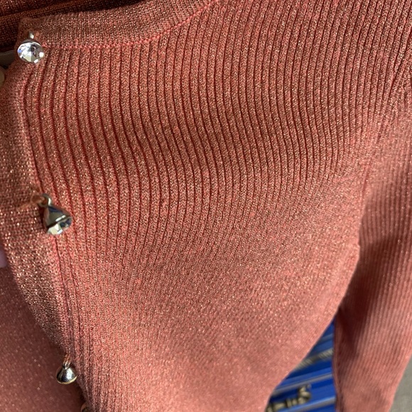 Marisa Christina METALLIC TOP & CARDIGAN Set Small - Picture 6 of 6